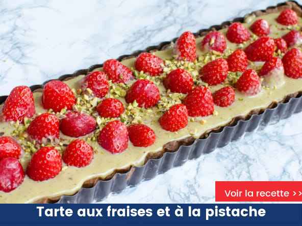 Tarte aux fraises et à la pistache